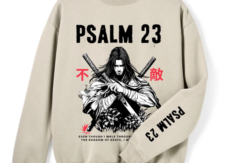 Psalm 23 Faith Guiding Cross T-Shirt for Believers